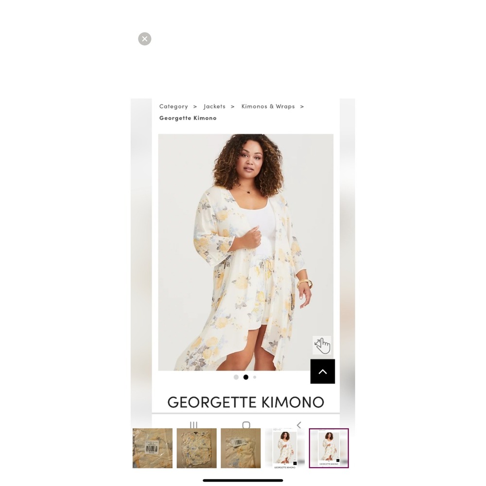 Torrid Ivory Floral Georgette‎ Kimono Plus Size Bohemian Cover Up